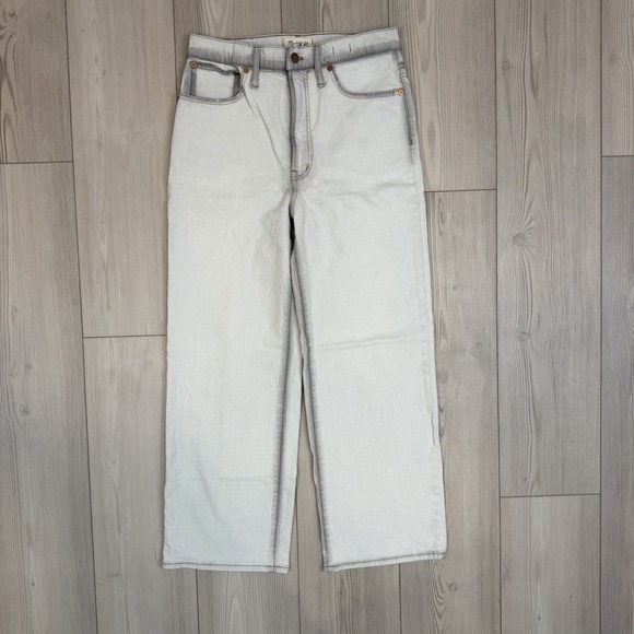 Madewell Denim - Madewell Womens Edmunds Wash Denim The Perfect Vintage Wide Leg Crop Jeans 28